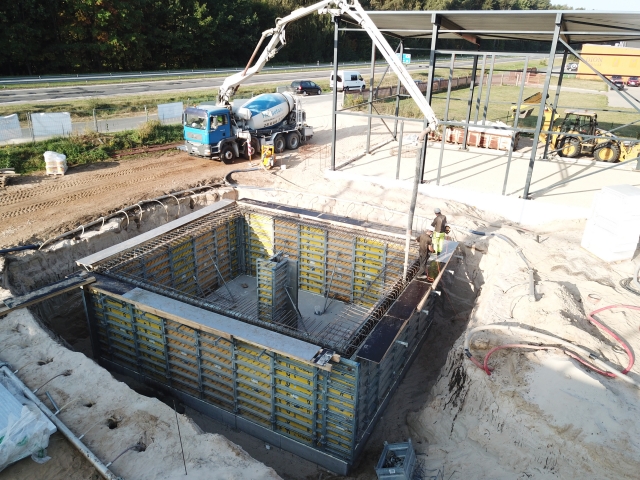 Ugunsdzesības rezervuārs 270 m3 no monolītā dzelzsbetona konstrukcijas izmantojot hidrobetonu